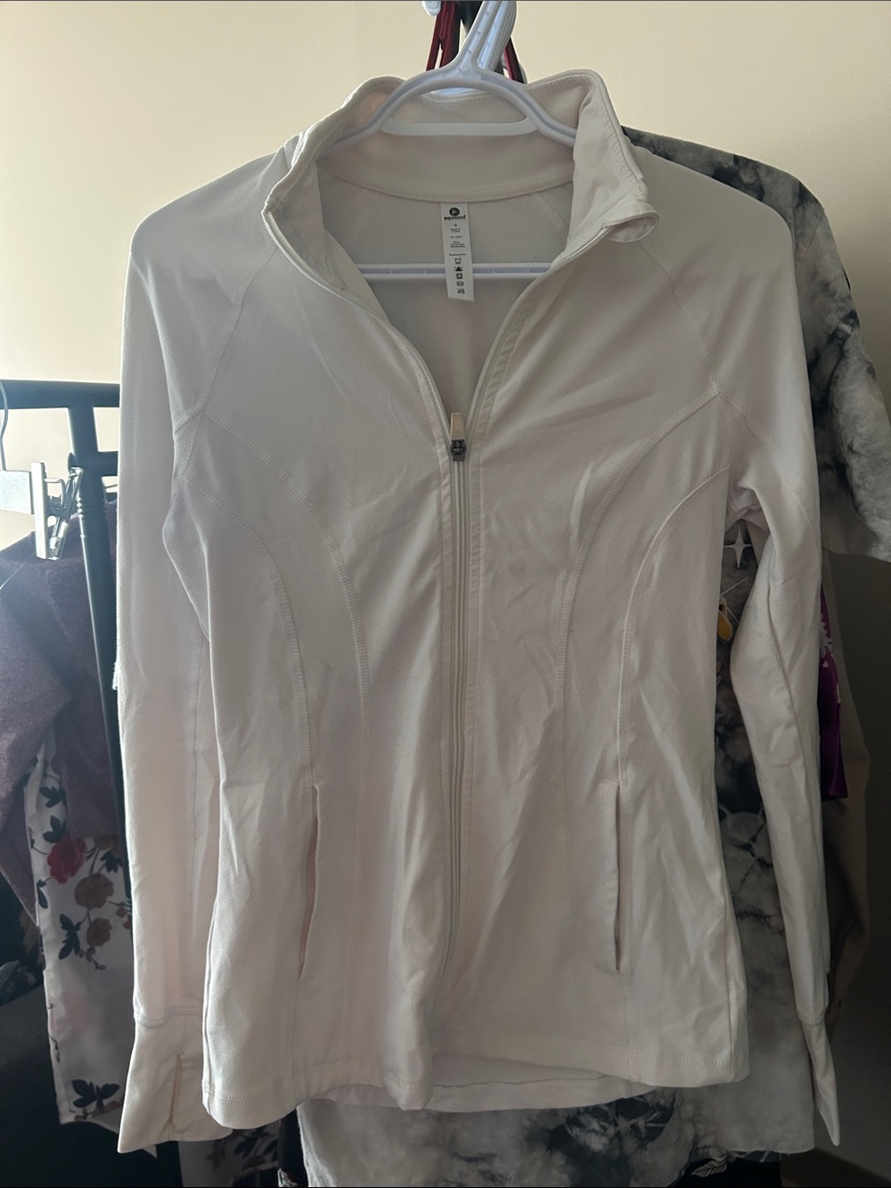 90 Degree By Reflex Women's Cream Full-Zip Bomber Jacket